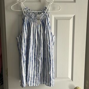 Loft brand new with tags blue and white striped top.